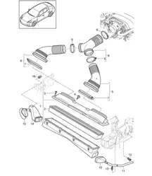 Système de filtre à air (Modèle : 4620,4640, CWAA,CXNA) Panamera 970 (G1) 3,6L 2010-16