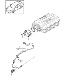 Drosselklappenadapter / Tankentlüftung (Modell: 4820,4840, 4870,CXPA, CXRA,CXR, CWBA,CWB, CWCA,CWC) Panamera 970 (G1) 4.8L 2010-16