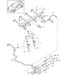 Tubo di raccolta carburante/iniettore ad alta pressione/pompa ad alta pressione (Modello: 4820,4840, 4870,CXPA, CXRA,CXR, CWBA,CWB, CWCA,CWC) Panamera 970 (G1) 4.8L 2010-16
