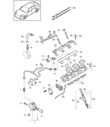 Tubo di raccolta carburante/Iniettore ad alta pressione/Pompa ad alta pressione (Modello: CGEA,CGE, CGFA) Panamera 970 (G1) 3.0L HYBRID 2012-16