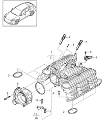 Distributeur d'air d'admission / Adaptateur papillon (Modèle: CWDA,CWD, CWFA,CWF) Panamera 970 (G1) 3.0L 2014>>