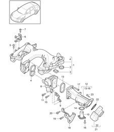 Collecteur d'admission / Adaptateur de papillon des gaz / Boîtier de guidage d'air (Modèle: CRCC,CRCB, CWJA) Panamera 970 (G1) 3.0L DIESEL 2012-16