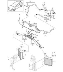 Refroidisseur d'air de suralimentation / Tuyau de pression (Modèle: 4870,CWBA, CWB,CWCA,CWC) Panamera 970 (G1) 4.8L Turbo 2010-16