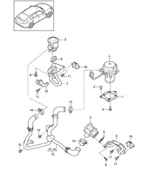 Sistema di purificazione dei gas di scarico w. iniezione aria secondaria (Modello: CWDA,CWD, CWFA,CWF) Panamera 970 (G1) 3.0L 2014&gt;&gt;