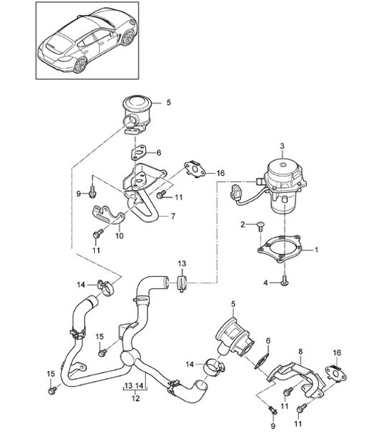 Diagram 108-005 Porsche Cayman 2.7L 987C 2006-08 Engine