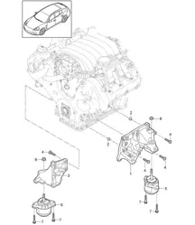 Suspension moteur / Console pour support moteur / Support moteur (Modèle : 4620,CWAA, CXNA+ PR:338) Panamera 970 (G1) 3.6L 2010-16