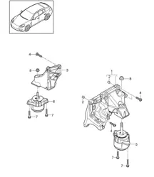 Suspension moteur / Console pour support moteur / Support moteur (Modèle: CWDA,CWD, CWFA,CWF+ PR:338) Panamera 970 (G1) 3.0L 2014>>