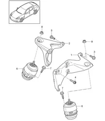 Suspension moteur / Console pour support moteur / Support moteur (Modèle: CGEA,CGE, CGFA) Panamera 970 (G1) 3.0L HYBRID 2012-16