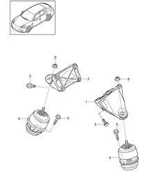 Suspension moteur - INFÉRIEURE - (Modèle: CRCC,CRCB, CWJA) Panamera 970 (G1) 3.0L DIESEL 2012-16