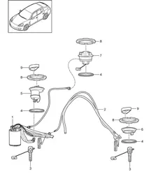 Kraftstofftank / Kraftstoffpumpe / Saugstrahlpumpe (Modell: 4620,4640, 4820,4840, 4870,CGEA, CGE,CGFA, CWAA,CXNA, CWDA,CWD, CWFA,CWF, CXPA,CXRA, CXR,CWBA, CWB,CWCA,CWC) Panamera 970 (G1) 2010-16