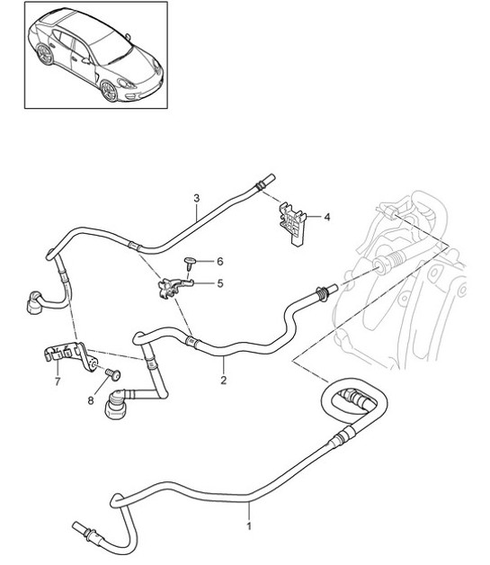 Diagram 201-030 Porsche Boxster S 718 2.5L Manual (350 Bhp) Fuel System, Exhaust System