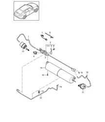 Impianto di scarico / Linea di controllo (Modello: 4870,CWBA, CWB,CWDA, CWD,CWFA, CWF,CWCA, CWC+ PR:-176, -186,-016, -XLF) Panamera 970 (G1) 3.0L / 4.8L 2010 -16