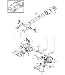 Auspuffanlage / Sportversion / Vorschalldämpfer / Endschalldämpfer (PR:176,XLF) Panamera 970 (G1) >>2013
