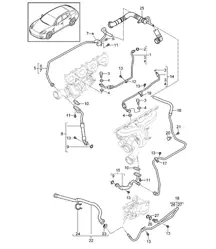 Tubo olio per turbocompressore a gas di scarico (Modello: 4870,CWBA, CWB,CWCA,CWC) Panamera 970 (G1) 4.8L TURBO 2010-16