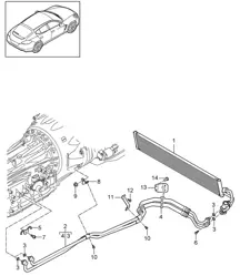Tiptronic / Refroidisseur d'huile de transmission / Tuyau d'huile (Modèle : A7000, A7010, A7011) Panamera 970 (G1) 3.0L HYBRIDE / 3.0L DIESEL 2012-16