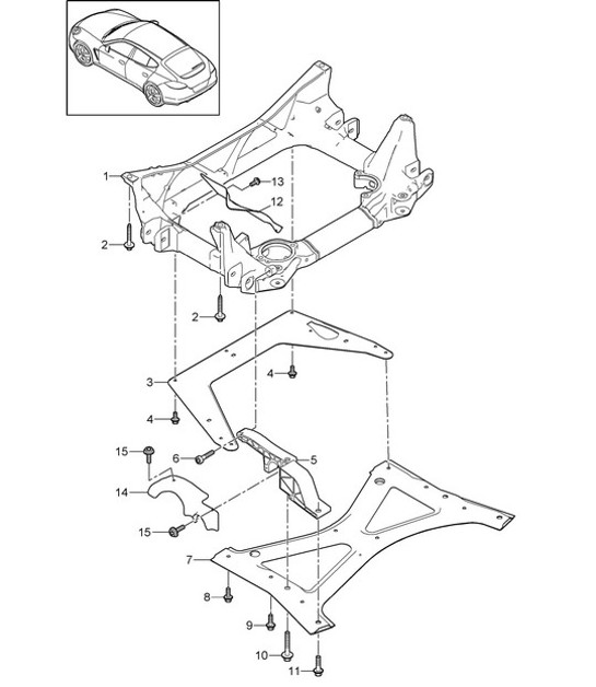 Diagram 401-000 Porsche 911 1968-1973 2.2L / 2.4L / 2.7L RS LWB (F) Front Axle, Steering 