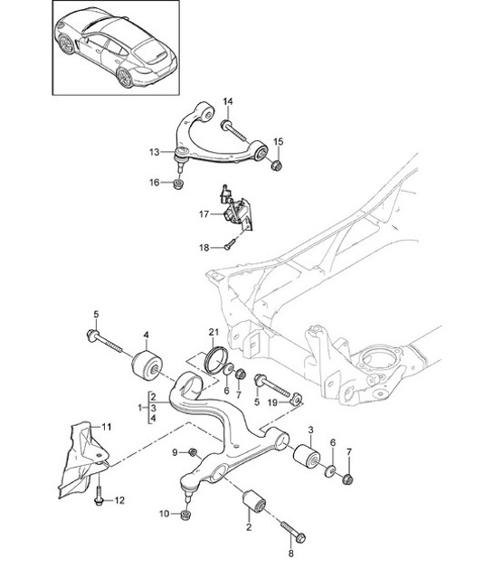 Diagram 401-005 Porsche 968 (1992-1995) Front Axle, Steering 