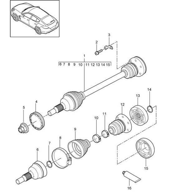 Diagram 401-020 Porsche 991 Turbo Cabriolet 3.8L (540 Bhp) Front Axle, Steering 