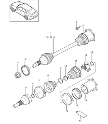 Eje de transmisión (PR:339) Panamera 970 (G1) 2014>>