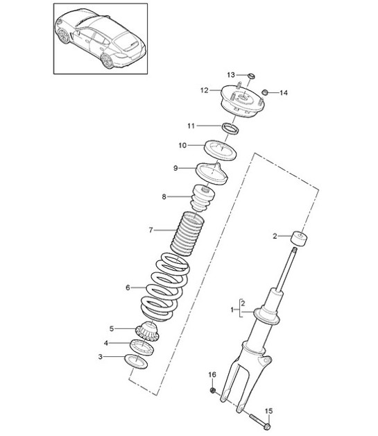 Diagram 402-002 Porsche Boxster 986/987/981 (1997-2016) Front Axle, Steering 