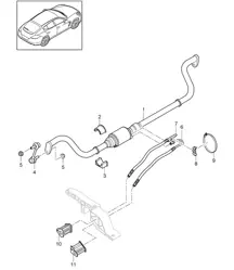 Barre anti-roulis (PR:351, suspension pneumatique) Panamera 970 (G1) >>2013