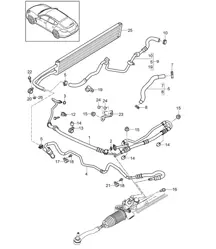 Servosterzo / Linee / Radiatore olio (Modello: CWAA,CWFA, CWF,CWDA, CWD,CRCB, CRCC,CGEA, CGE,CGFA, CWBA,CWB, CXPA,CXRA, CXR,CWJA+ PR:-351,-355) Panamera 970 (G1) 2014>>