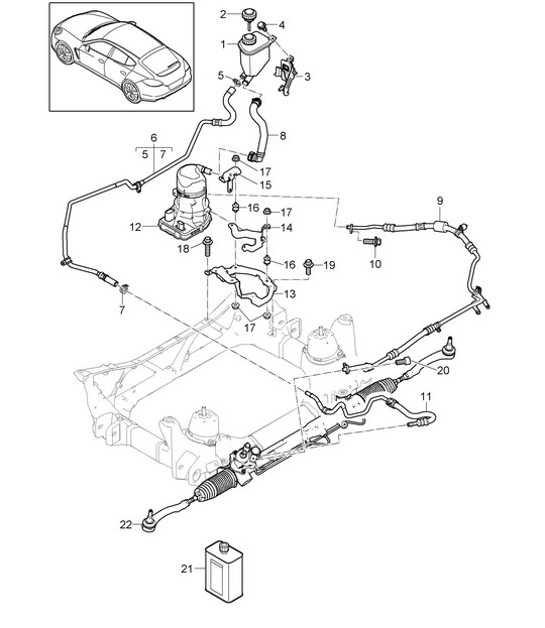 Diagram 403-018 Porsche 996 C2 3.4L 1997-08/01 Front Axle, Steering 