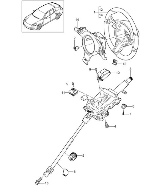 Diagram 403-050 Porsche Cayman 718C (982C) 2017>> Front Axle, Steering 