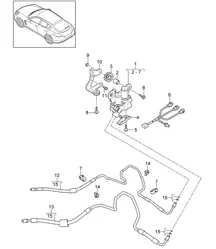 Stabilisator / Ventilblock / Druckleitung / Rücklaufleitung (PR:351,355) Panamera 970 (G1) 2010-16