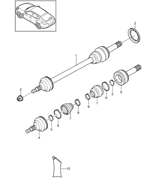 Diagram 501-040 Porsche 356 (1950-1965) Rear Axle