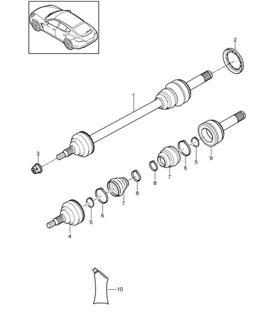 Diagram 501-042 Porsche Cayenne 3.6L 2007>> Rear Axle