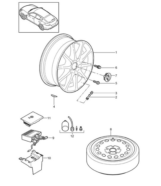 Diagram 601-000 Porsche Cayenne 3.2L V6 2003>> Wheels, Brakes
