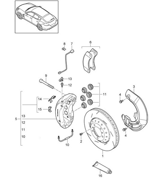 Diagram 602-002 Porsche Cayenne GTS V8 4.8L Petrol 400HP Wheels, Brakes