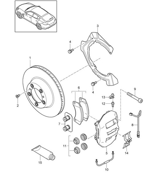 Diagram 603-007 Porsche Cayenne Turbo 4.5L 2003>> Wheels, Brakes