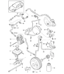 Brake master cylinder / Brake servo / Vacuum line Panamera 970 (G1) 2010-16