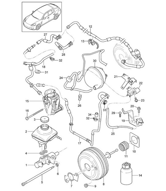 Diagram 604-000 Porsche 996 C4 3.4L 1997-08/01 车轮、制动器