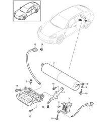 Adaptives Fahrwerk / Kompressor / Druckspeicher / Beschleunigungssensor (PR:350,351, 354,355) Panamera  