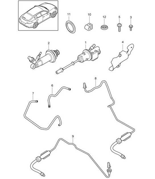 Diagram 702-010 Porsche Cayman 2.7L 987C 2006-08 Hand Lever System, Pedal Cluster 