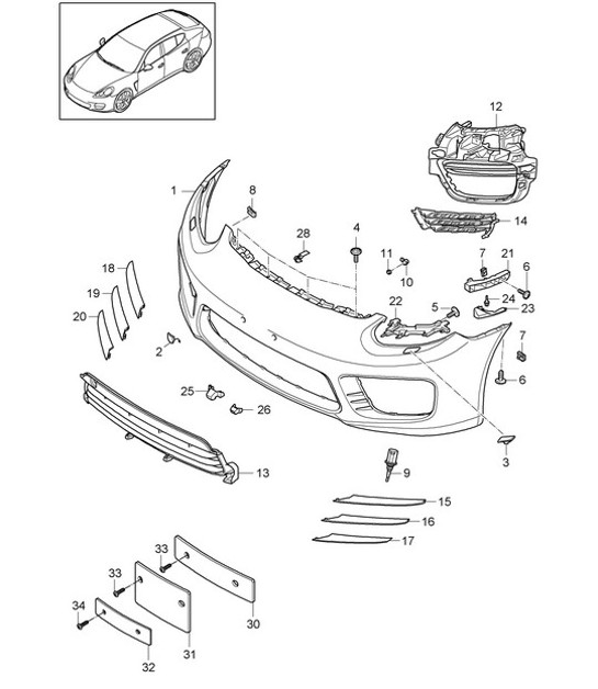 Diagram 802-003 Porsche Panamera 970 MK2 (2014-2016) Body