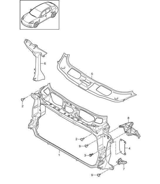 Diagram 802-010 Porsche Cayenne 9PA (955) 2003-2006 Body