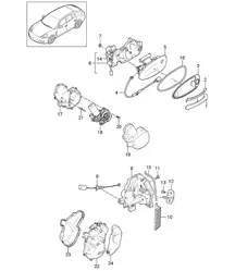 Manija de puerta / Cerradura de puerta - DELANTERO y TRASERO - Panamera 970 (G1) 2010-16