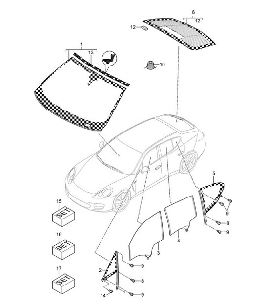Diagram 805-000 Porsche 卡宴 Turbo V8 4.8L 汽油 500HP  车身