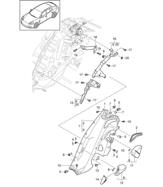 Diagram 807-030 Porsche 997 (911) MK1 2005-2008 Body