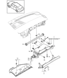Rivestimento quadro strumenti / (lato passeggero) - INFERIORE - Panamera 970 (G1) 2010-16