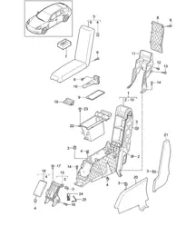 Console centrale / Business - ARRIÈRE - (PR:838, Pack Business) Panamera 970 (G1) >>2013