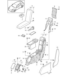 Console centrale / Business - POSTERIORE - (PR:838, Pacchetto Business) Panamera 970 (G1) 2014>>