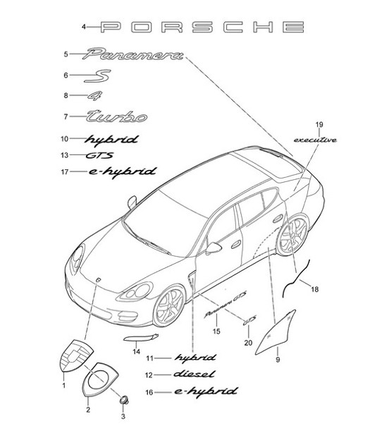 Diagram 810-000 Porsche 卡宴 S/GTS 4.8L 2007>>  车身
