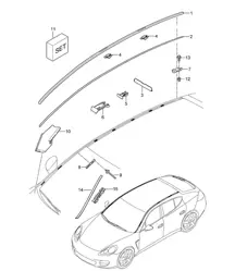 Roof edge strip Panamera 970 (G1) 2010-16