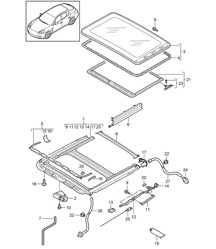 Sunroof (PR:650, Electrical sliding roof) Panamera 970 (G1) 2010-16