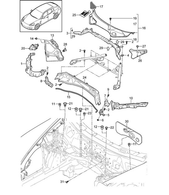 Diagram 813-035 Porsche Cayenne Turbo 4.5L 2003>> Body